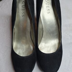 GUESS Black Suede Heels